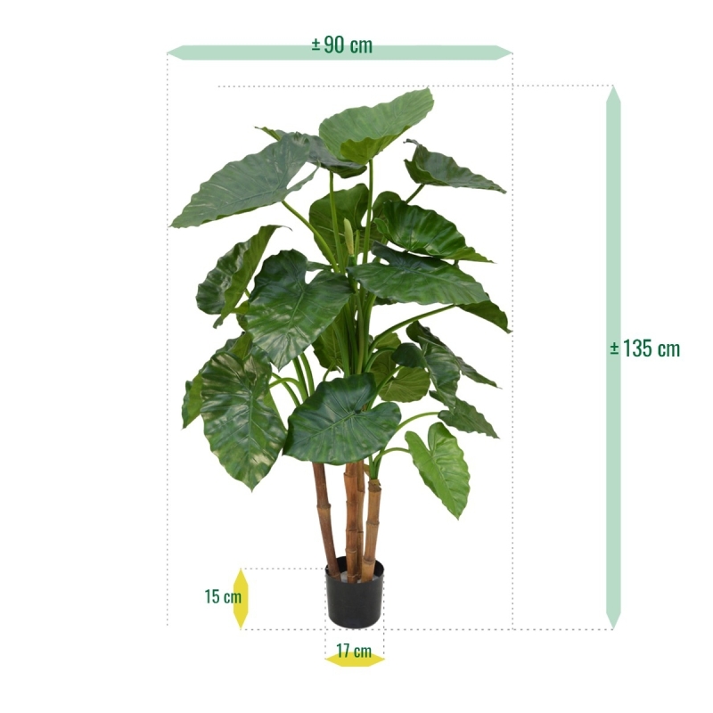 Alocasia Calidora deluxe pianta artificiale 125 cm