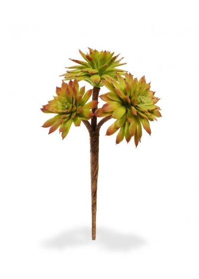 Mini Echeveria rossa ramo artificiale 17 cm