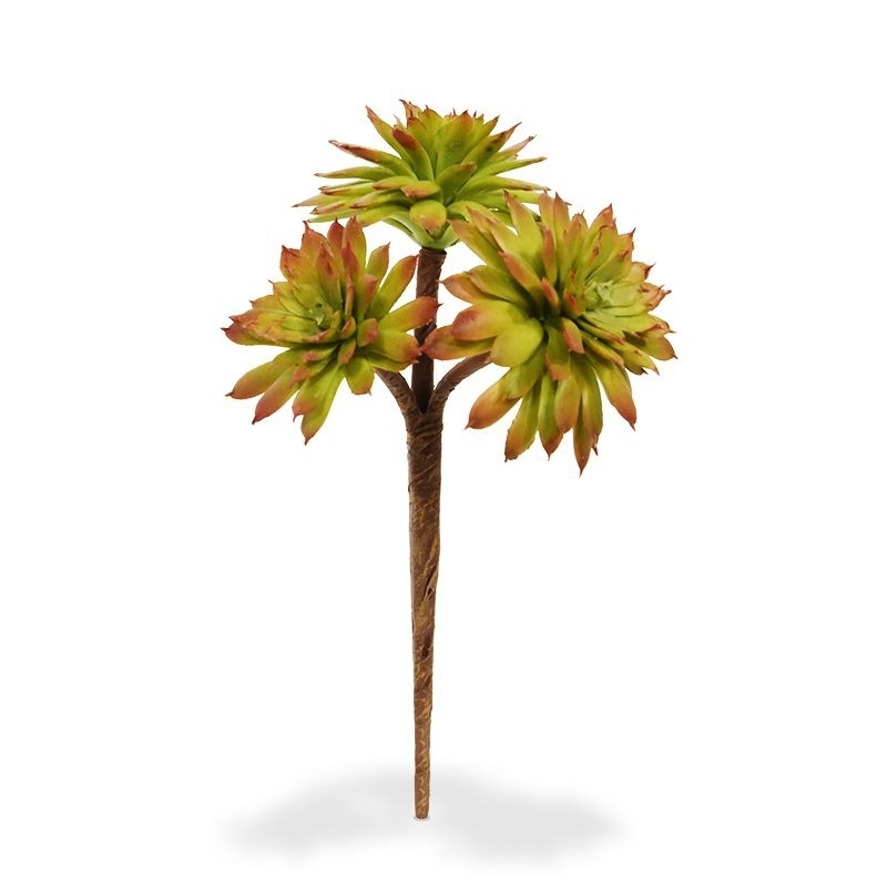 Mini Echeveria rossa ramo artificiale 17 cm