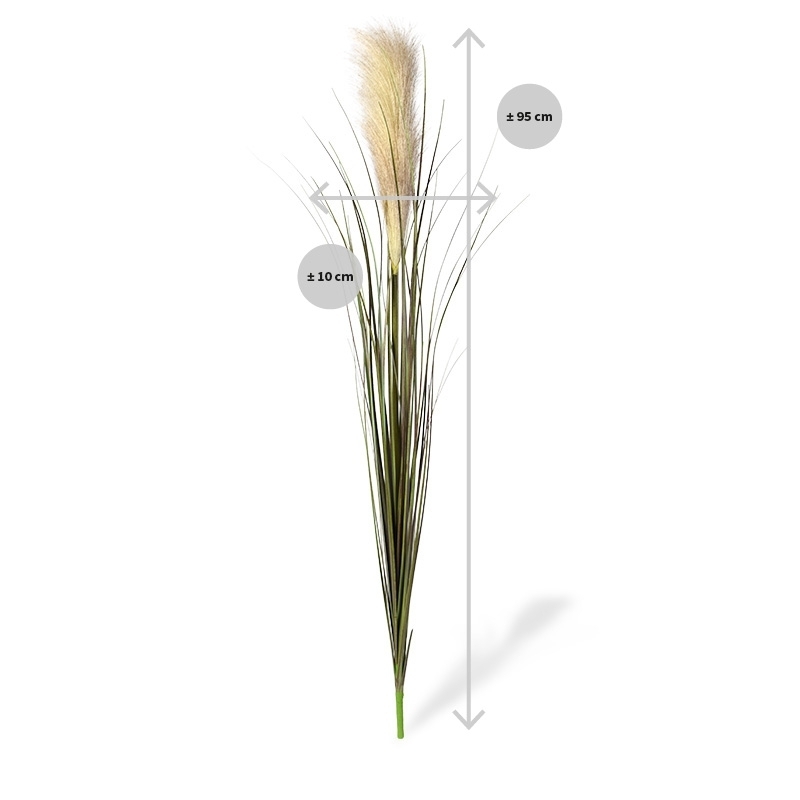 Erba Pampa artificiale 95 cm crema