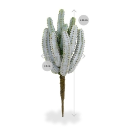 Cactus artificiale Euphorbia 25 cm grigio