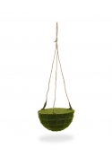 Cesto sospeso di muschio artificiale di 15 cm su corda