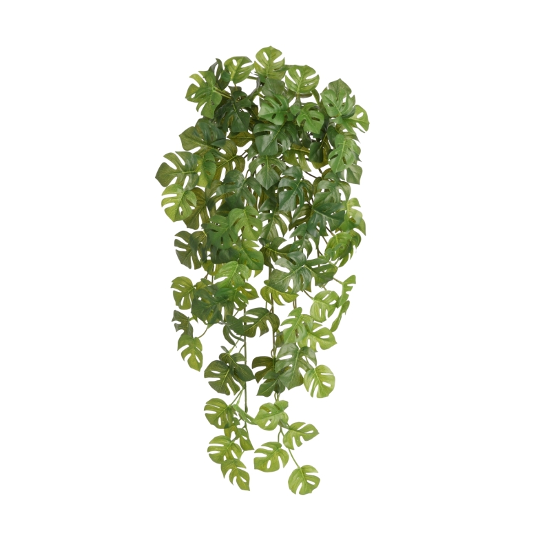 Pianta artificiale sospesa Monstera verde 60cm