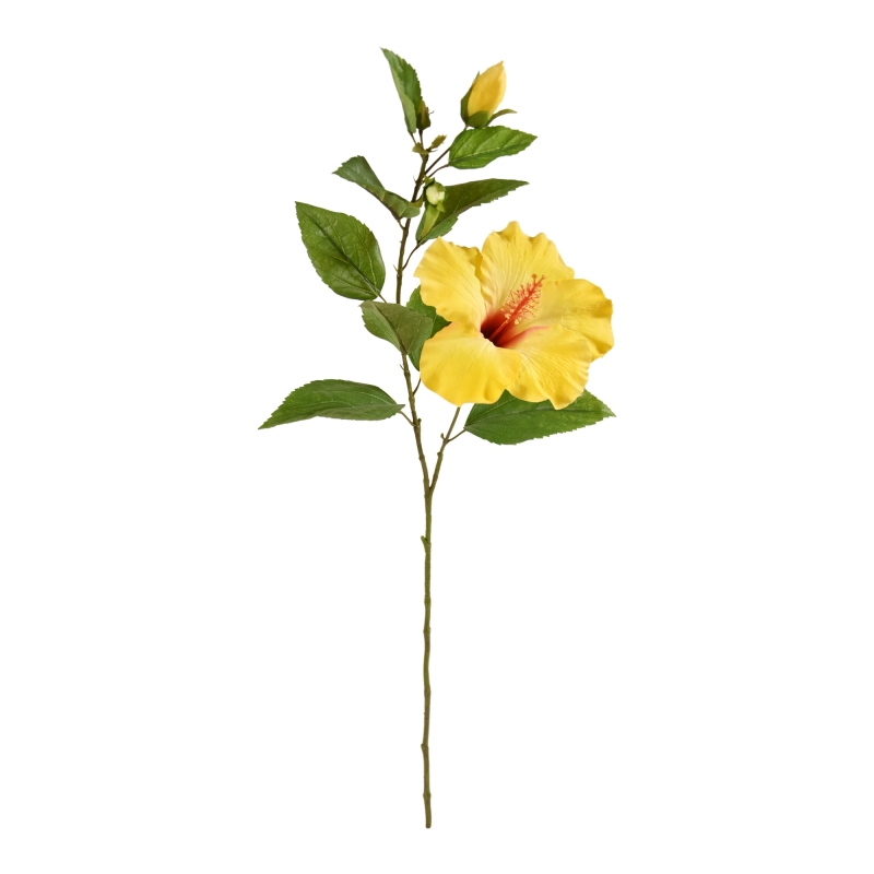 Ramo di ibisco 65 cm - giallo