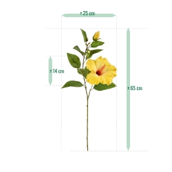 Ramo di ibisco 65 cm - giallo