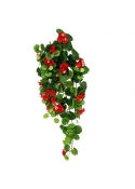 Geranio artificiale sospeso 90 cm - rosso