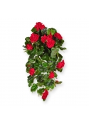 Geranio artificiale sospeso deluxe 70cm rosso
