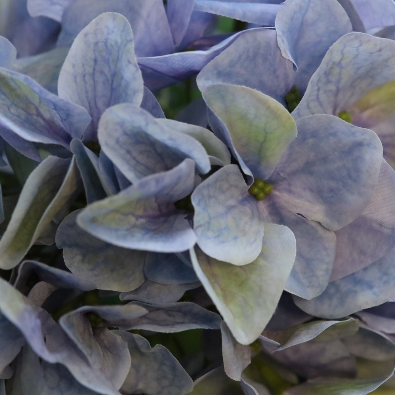 Ramo di Ortensia Artificiale N 67cm Blu