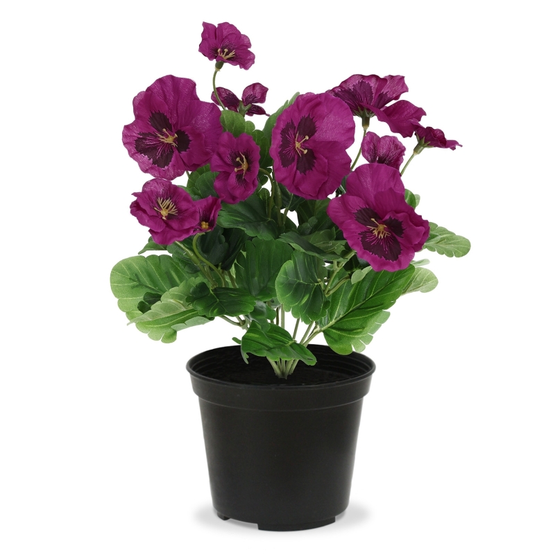 Pianta di Viola Artificiale 25 cm Viola in Vaso