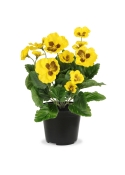 Pianta di Viola Artificiale 25 cm Gialla in Vaso