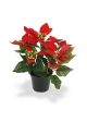 Pianta artificiale Poinsettia 25cm in vaso - rosso