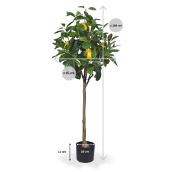 Albero artificiale di limone su tronco 120 cm