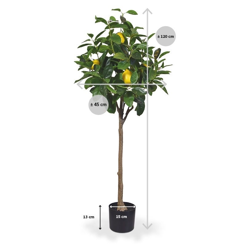 Albero artificiale di limone su tronco 120 cm
