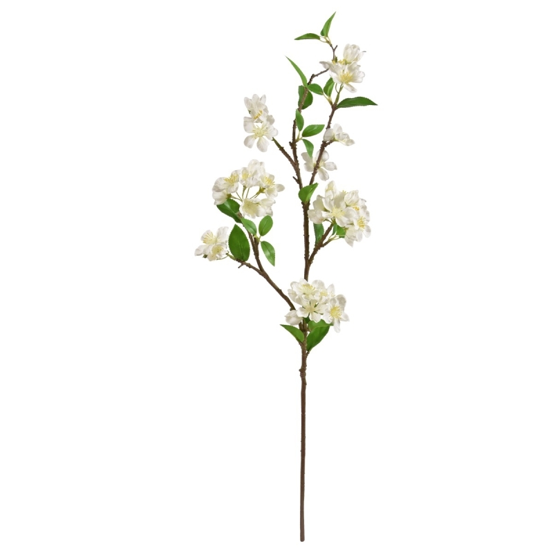 Ramo di fiori di melo finti deluxe 95 cm Crema