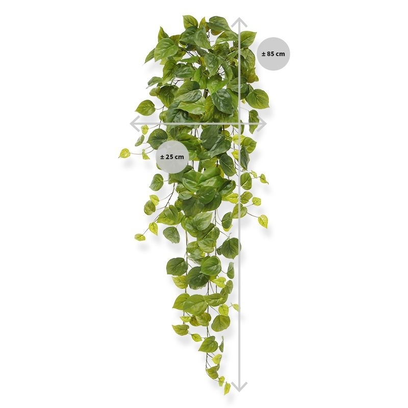 Filodendro artificiale sospeso 80 cm verde