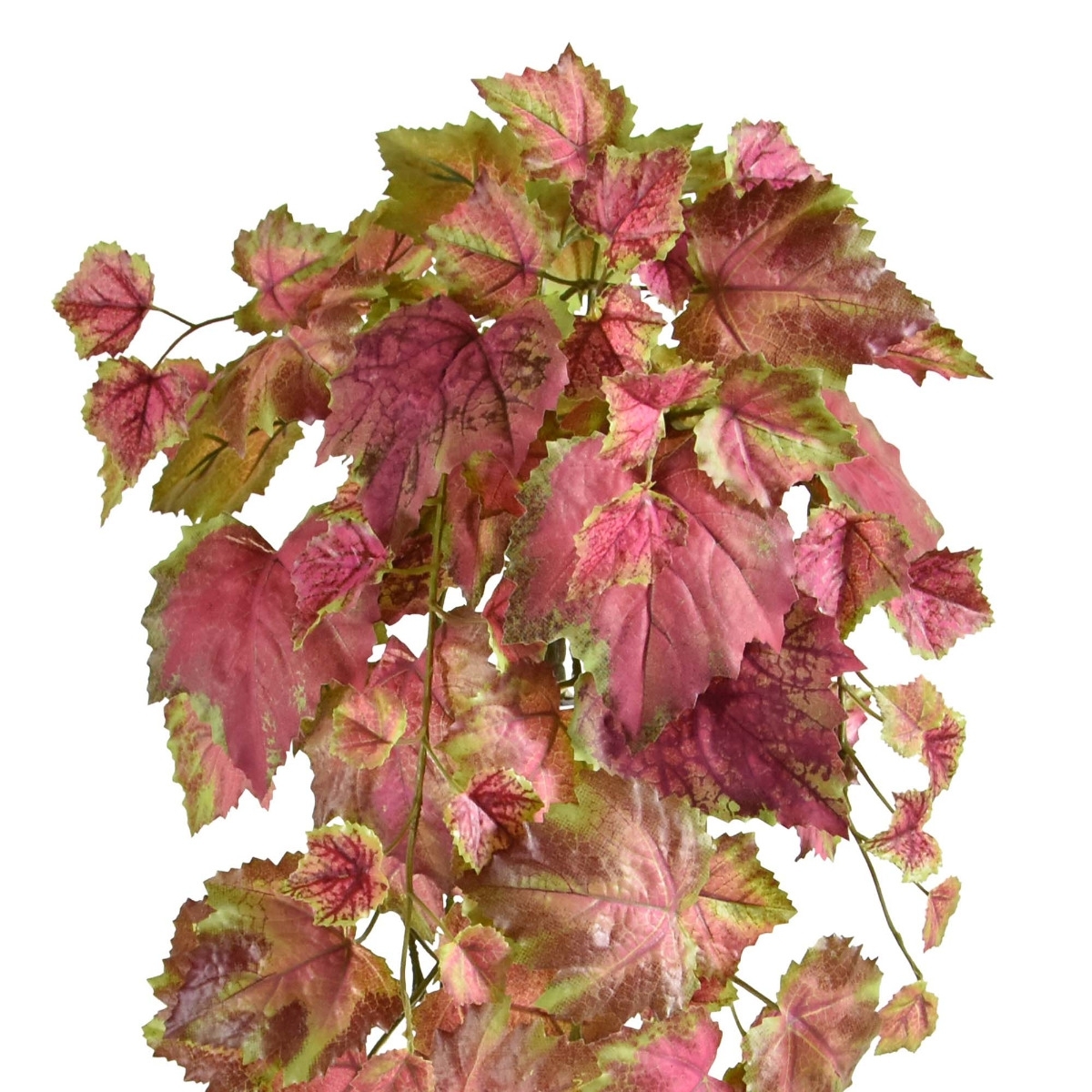 Ghirlanda artificiale di foglie d'uva 65 cm rosa