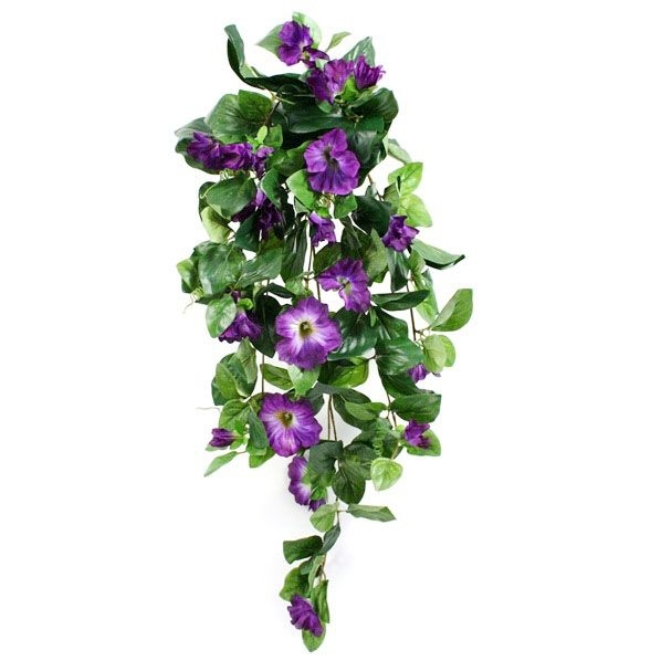 Petunia deluxe pianta artificiale ricadente 80 cm - viola
