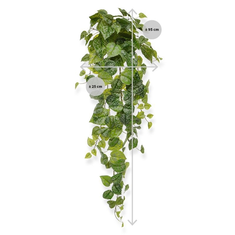Pianta artificiale Scindapsus Pictus da appendere 90 cm
