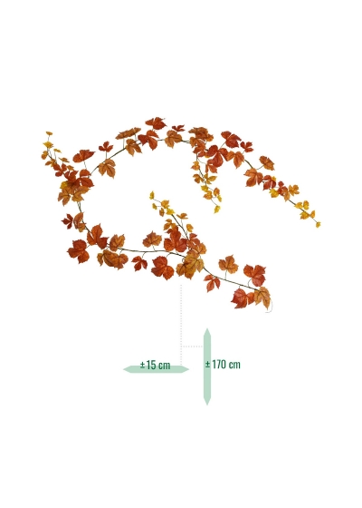 Ghirlanda artificiale di aceri 180cm autunno arancio