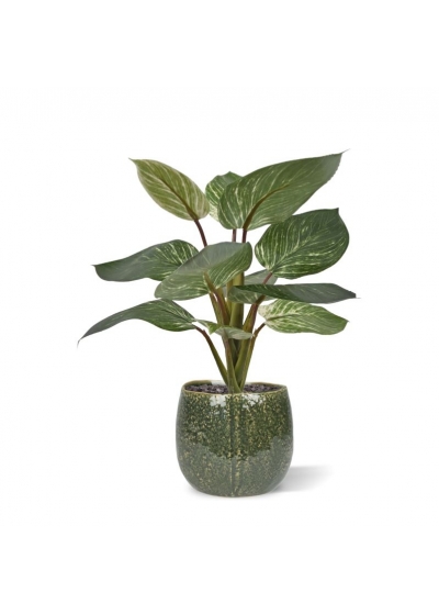 Filodendro Birkin pianta artificiale 30 cm in vaso