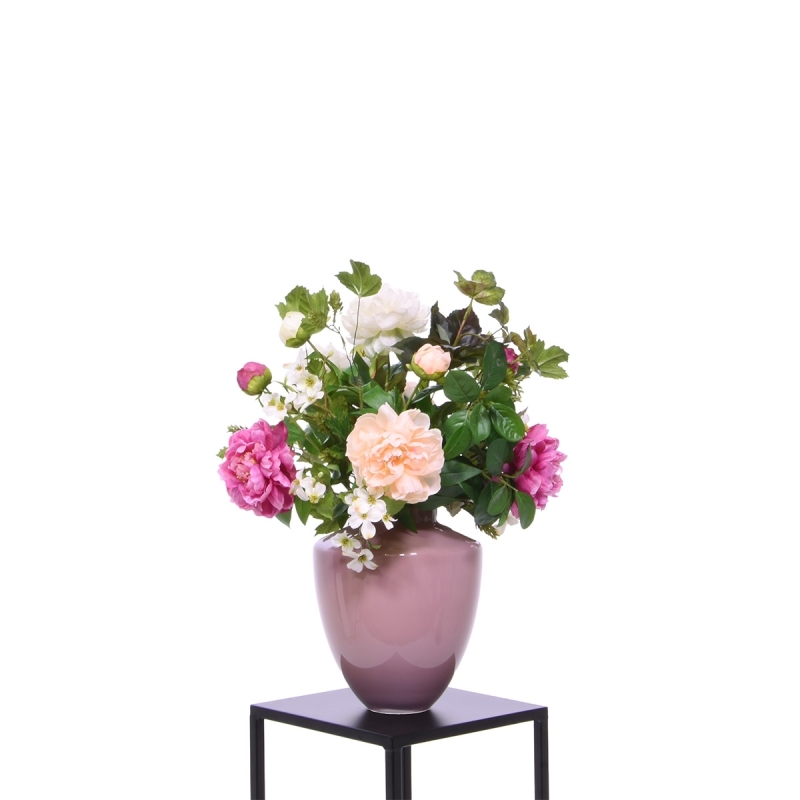 Bouquet Artificiale Legato a Mano Emma Vienna Rosa/Bianco