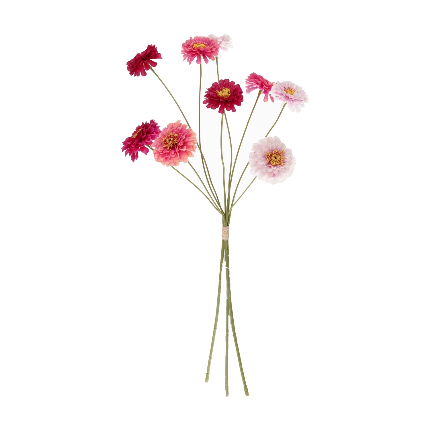 Mazzo di zinnie artificiali rosa mix 60 cm