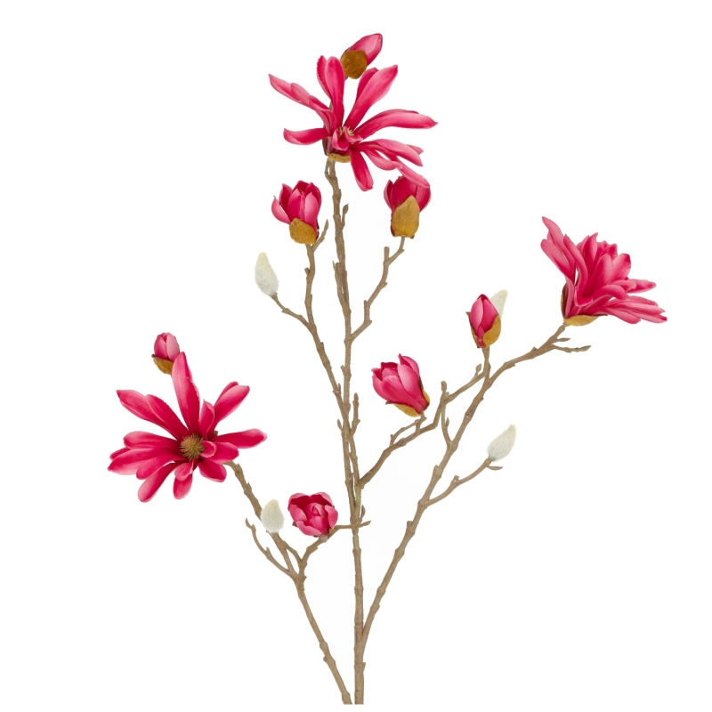 Branche di Magnolia Giapponese Artificiale 89cm Cerise