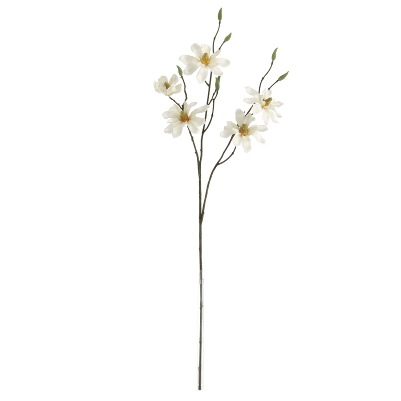 Ramo di Magnolia Artificiale 83cm Crema
