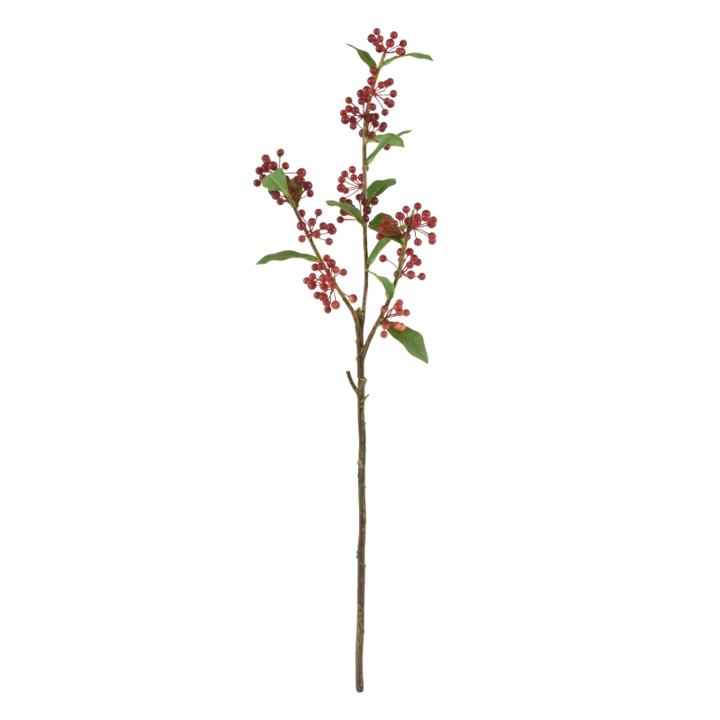 Ramo artificiale di Malus Sargentii 75 cm rosso
