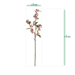 Ramo artificiale di Malus Sargentii 75 cm rosso