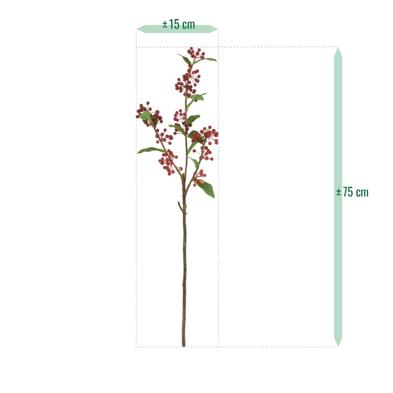 Ramo artificiale di Malus Sargentii 75 cm rosso