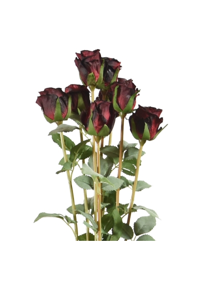 Pacchetto di rose artificiali x8 70 cm rosso