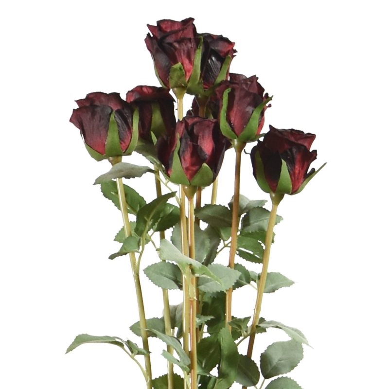 Pacchetto di rose artificiali x8 70 cm rosso