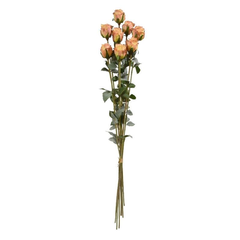 Bundle di rose artistiche x8 70 cm arancione