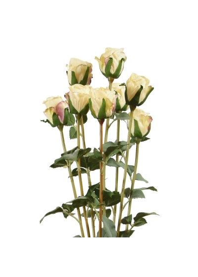 Pacchetto di rose artificiali x8 70 cm crema