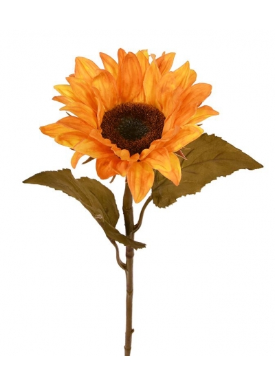 Ramo artificiale di girasole M 65 cm arancione