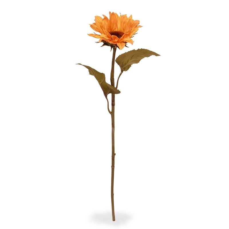 Ramo artificiale di girasole M 65 cm arancione