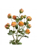 Ramo artificiale di rosa tropicale 70 cm arancione
