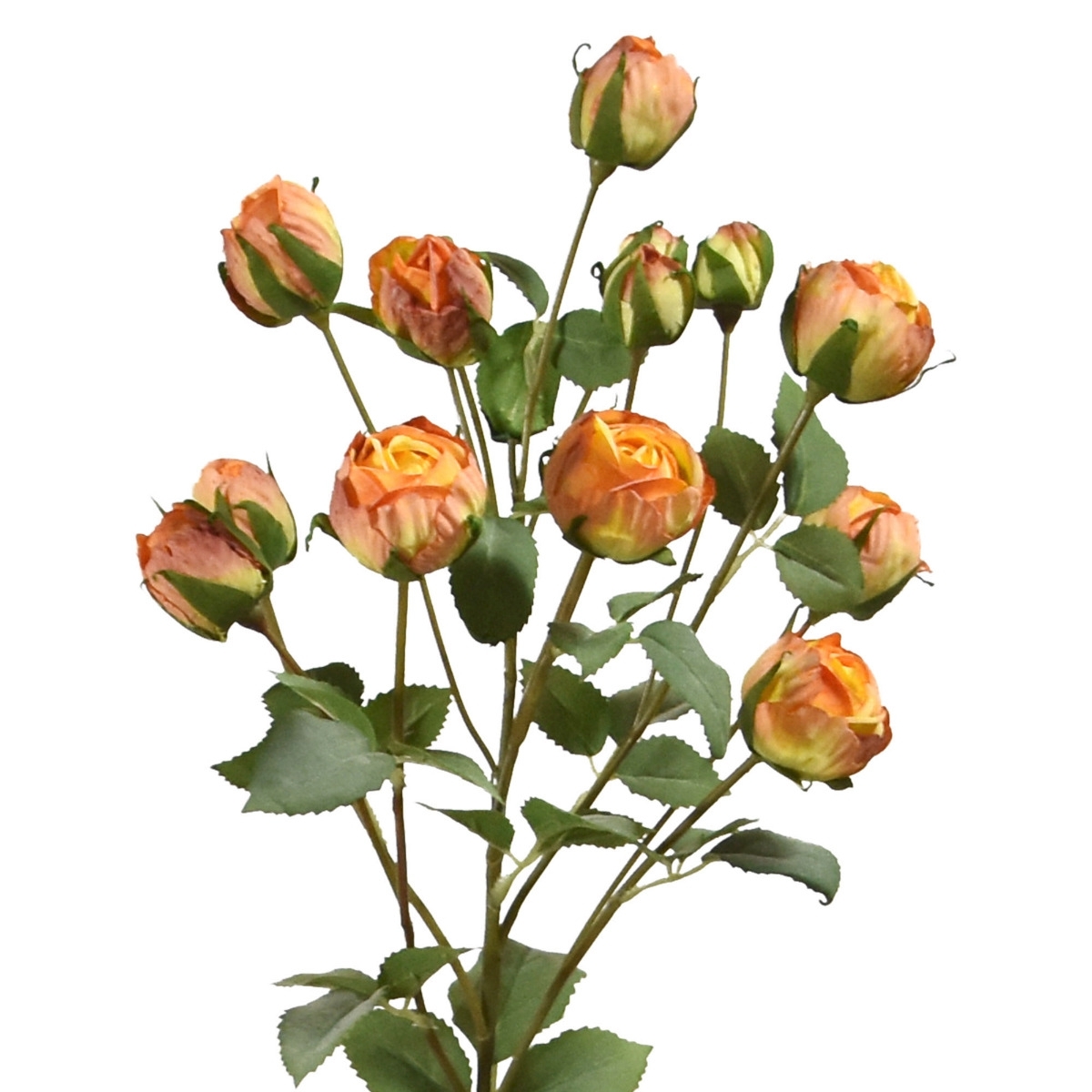 Ramo artificiale di rosa tropicale 70 cm arancione