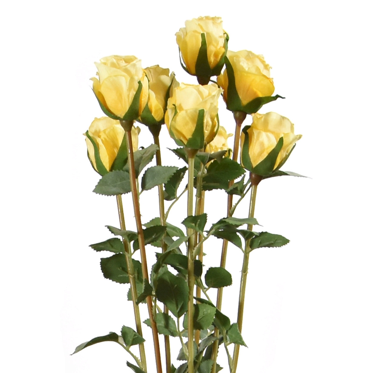 Pacchetto di rose artificiali x8 70 cm giallo
