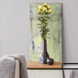 Pacchetto di rose artificiali x8 70 cm giallo