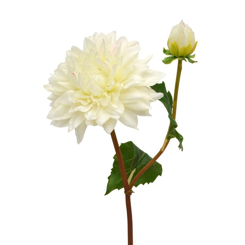 Ramo artificiale di dalia 50 cm crema