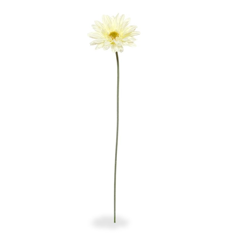 Gerbera artificiale a stelo 60 cm crema