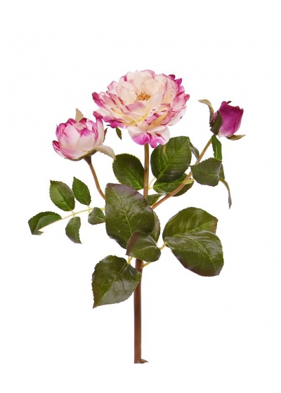 Ramo di rosa artificiale 50 cm fucsia