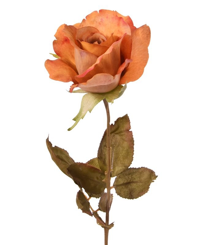 Ramo di rosa artificiale Alice 60 cm arancione