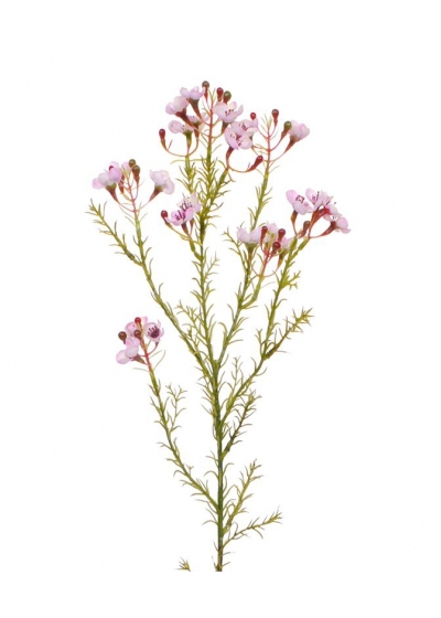 Ramo artificiale di fiori di cera 65 cm rosa