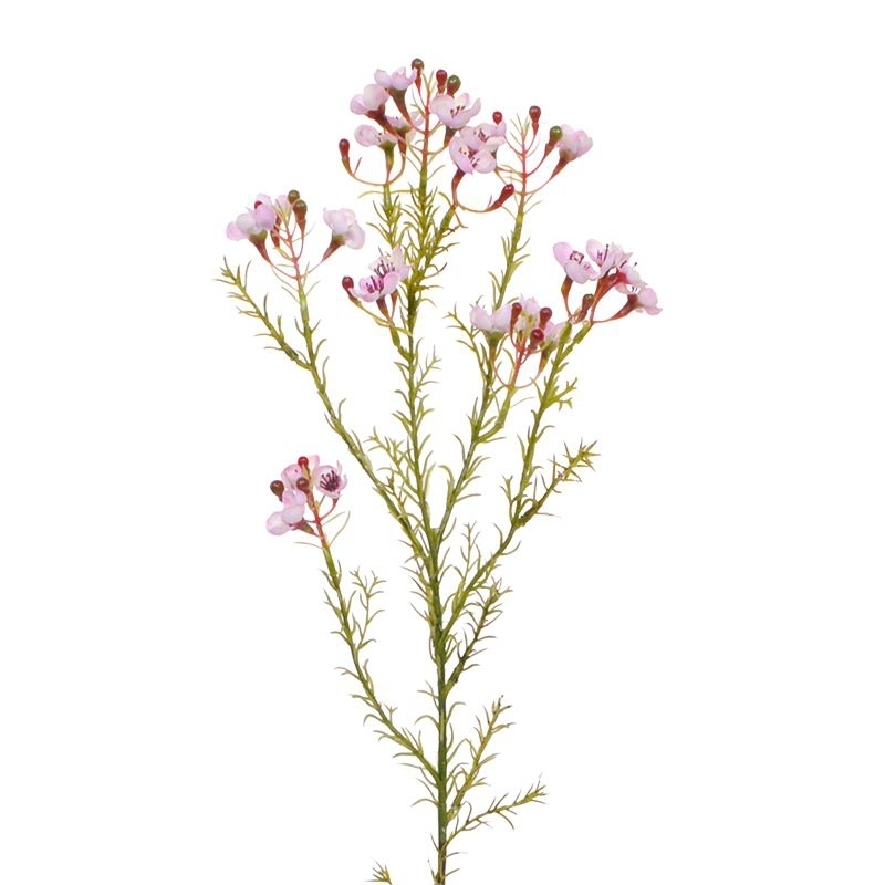 Ramo artificiale di fiori di cera 65 cm rosa