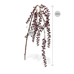 Ramo di bacche artificiali cremisi 60 cm rosso