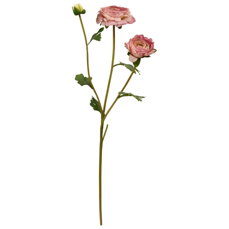 Ramo artificiale di Ranunculus 60 cm rosa