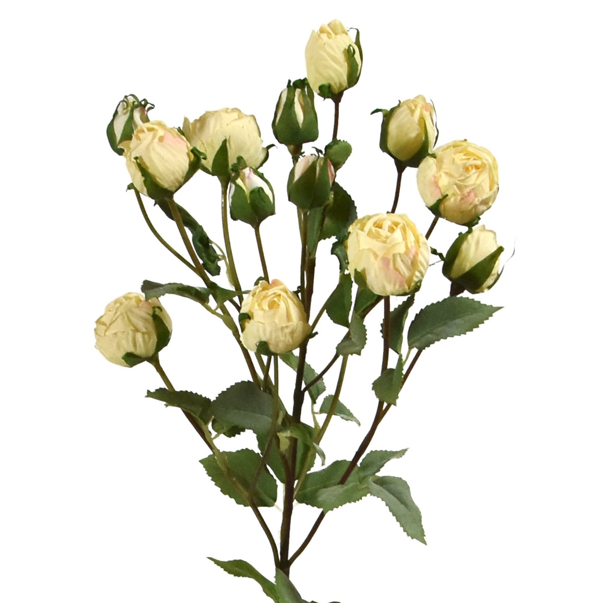 Ramo di rosa tropicale artificiale 70 cm crema